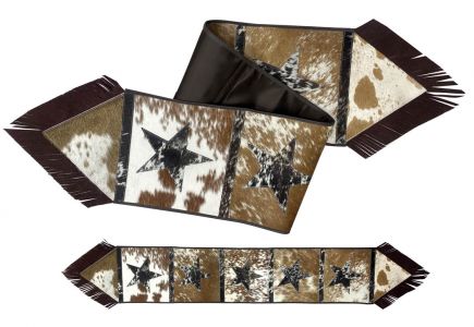 Hair on Cowhide Table Runners with star pattern